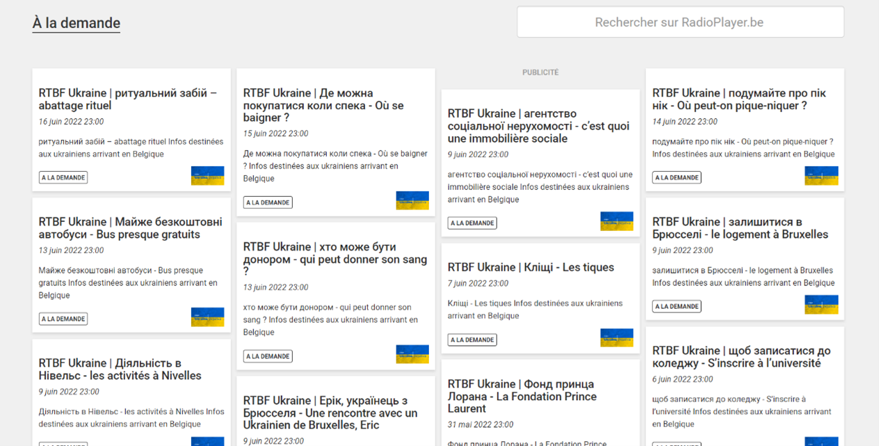 RTBF Ukraine live radio and on-demand news and information