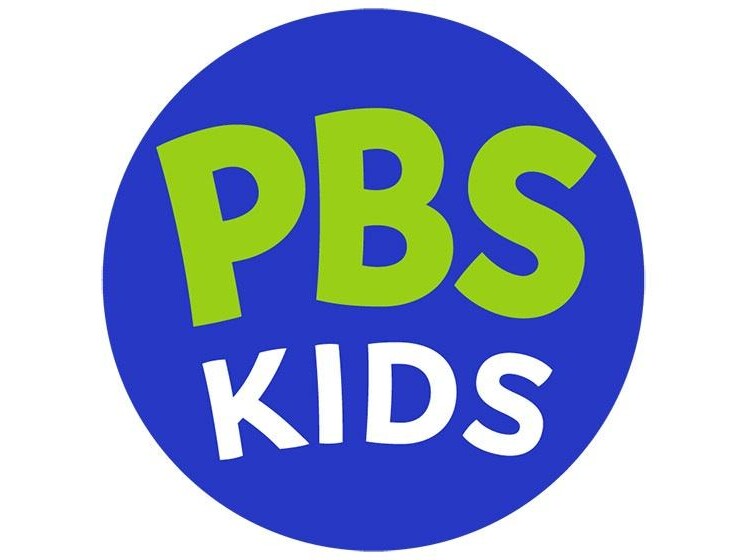 Logo of PBS Kids in a blue circle