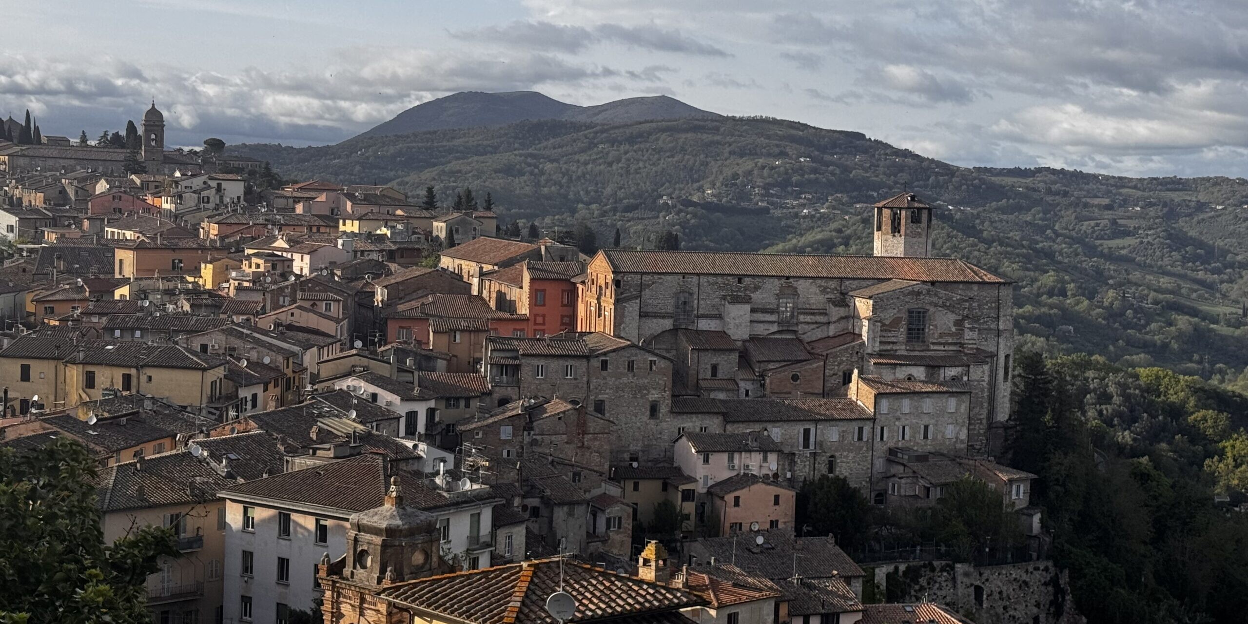 sunset view of italian town